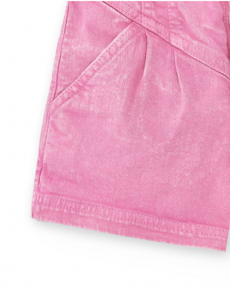Shorts jeans rosa para menina. Coleção Flamingo Mood