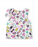 T-shirt branca de menina em malha Coleção Flamingo Mood