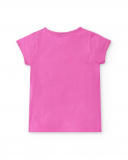 T-shirt lilás de menina em malha Coleção Flamingo Mood