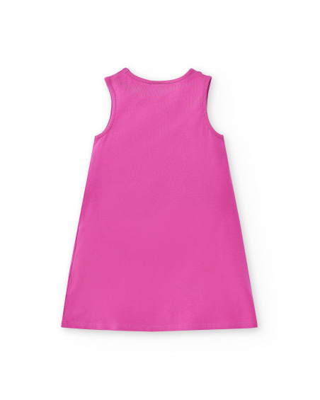 Vestido de malha lilás de menina Coleção Flamingo Mood