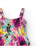 Vestido de popeline lilás de menina Coleção Flamingo Mood