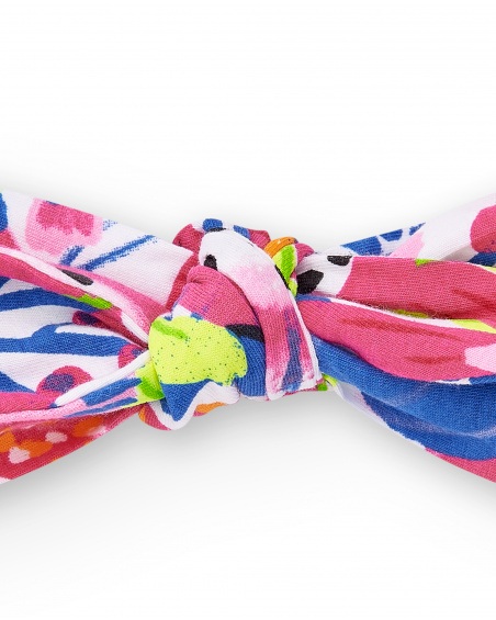 Tiara de malha branca para menina Coleção Acid Bloom