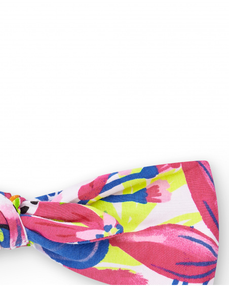 Tiara de malha branca para menina Coleção Acid Bloom