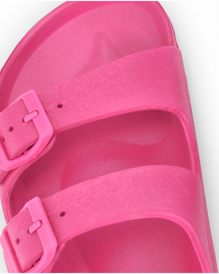 Sandálias de borracha fúcsia de menina Coleção Acid Bloom