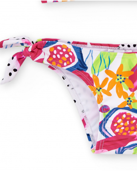 Biquíni branco de menina Coleção Acid Bloom