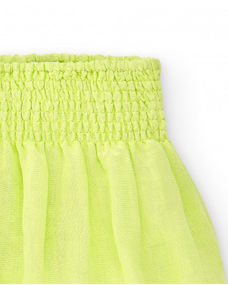 Saia de popelina verde de menina Coleção Acid Bloom