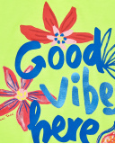 T-shirt verde de menina em malha Coleção Acid Bloom