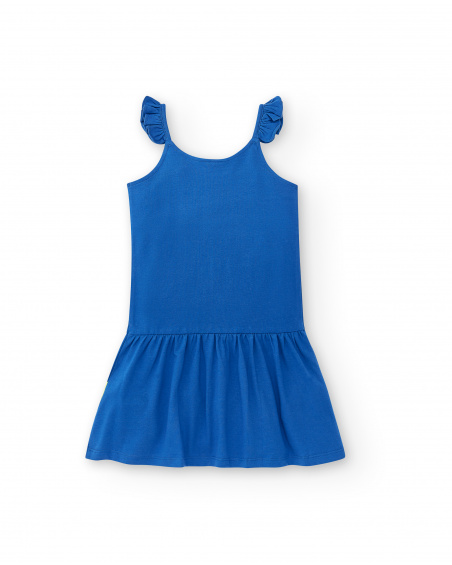 Vestido de malha azul de menina Coleção Acid Bloom
