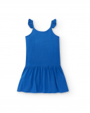 Vestido de malha azul de menina Coleção Acid Bloom