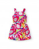 Vestido de popeline branco de menina Coleção Acid Bloom