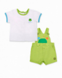 Conjunto de popeline de malha verde para menino Coleção Water