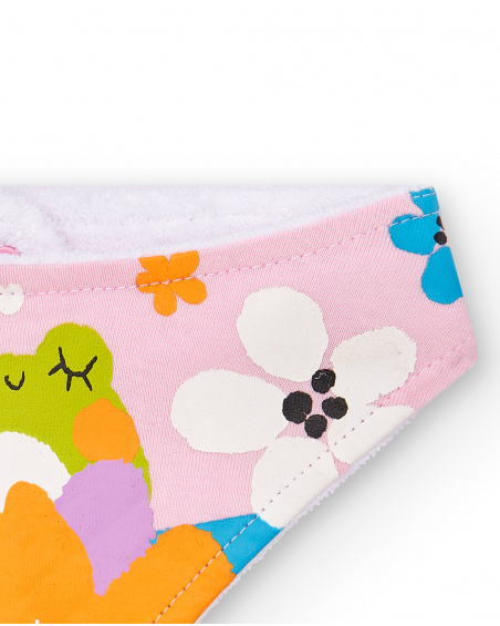 Babete bandana rosa de menina Coleção Water Lilies