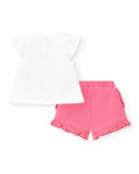 Conjunto de malha branco rosa de menina Coleção Over The Rainbow