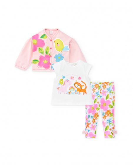 Conjunto tricot lilás de menina Coleção Over The Rainbow