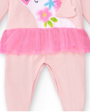 Macacão de malha rosa de menina Coleção Over The Rainbow