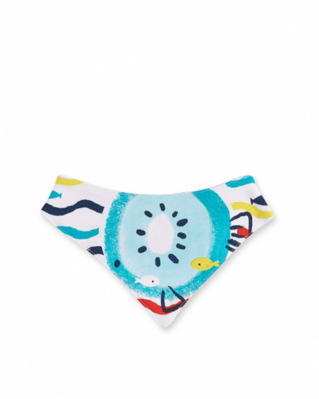 Babador bandana branco de menino Coleção Frutti