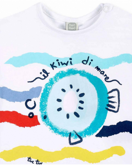 Conjunto de malha branca de menino Coleção Frutti