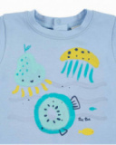 Conjunto reversível em malha azul menino Coleção Frutti