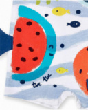 Macacão de malha branco de menino Coleção Frutti