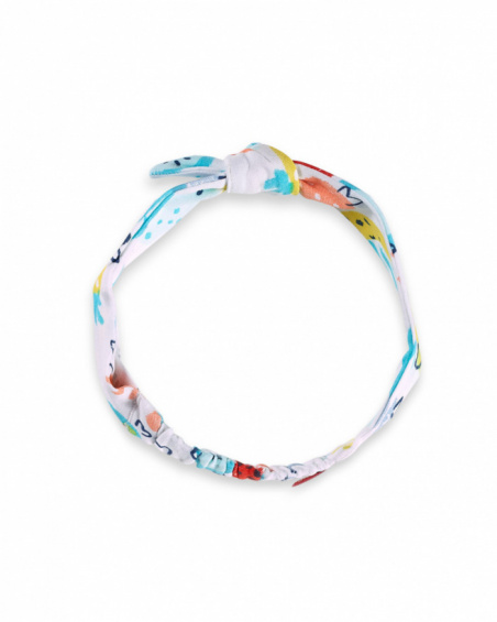 Tiara de malha branca para menina Coleção Frutti