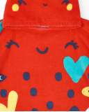 Toalha Poncho Vermelha de Menina Coleção Frutti
