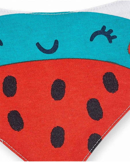 Babador bandana branco de menina Coleção Frutti