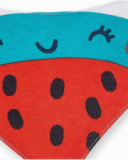 Babador bandana branco de menina Coleção Frutti