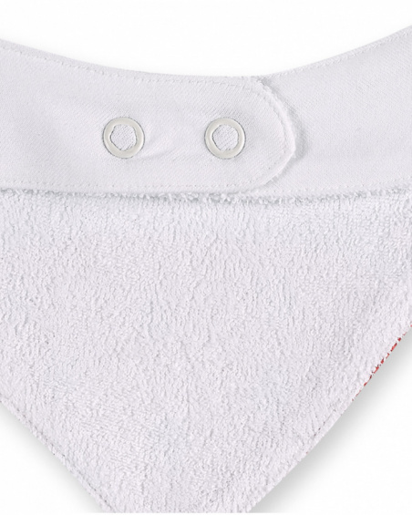 Babador bandana branco de menina Coleção Frutti