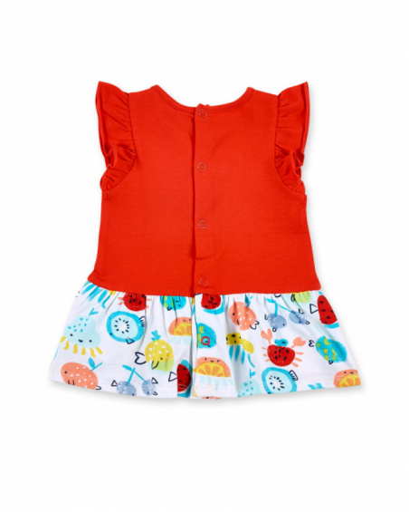 Vestido de malha vermelho de menina Coleção Frutti