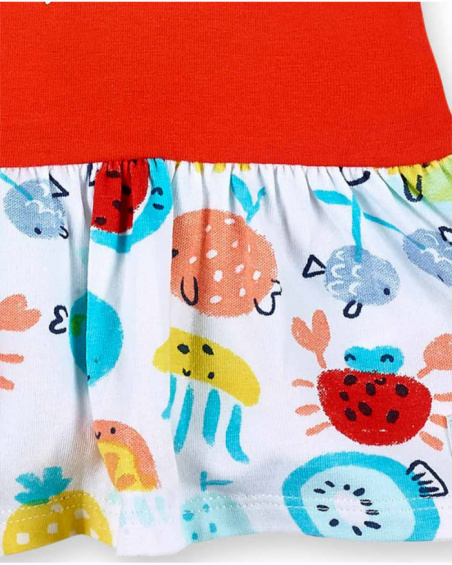 Vestido de malha vermelho de menina Coleção Frutti
