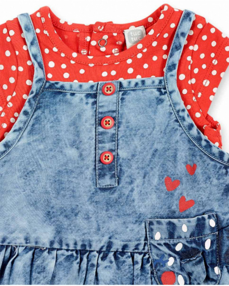 Conjunto jeans azul de menina Coleção Frutti