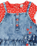 Conjunto jeans azul de menina Coleção Frutti