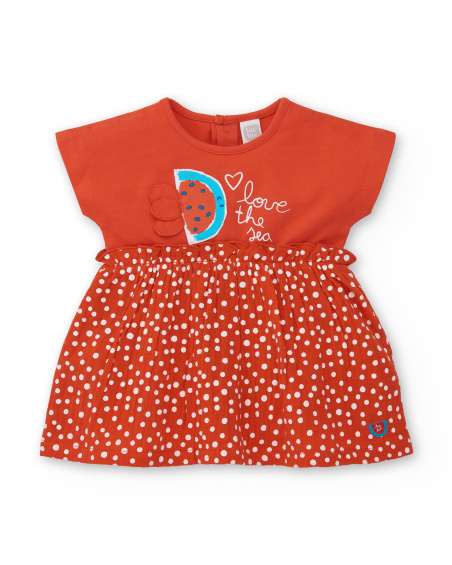 Conjunto de malha vermelha para menina Coleção Frutti