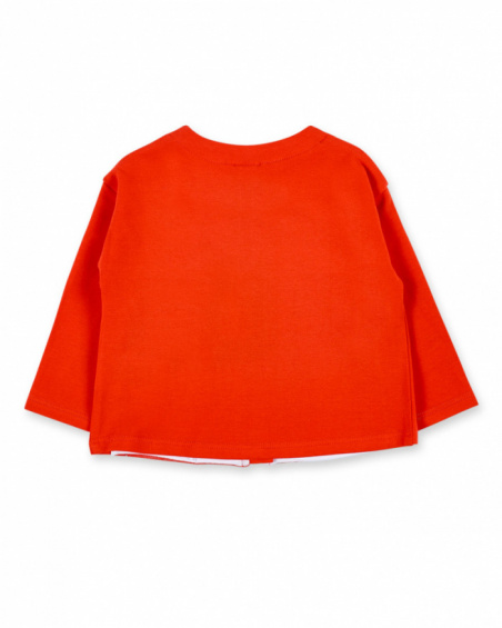 Casaco de malha vermelho para menina Coleção Frutti