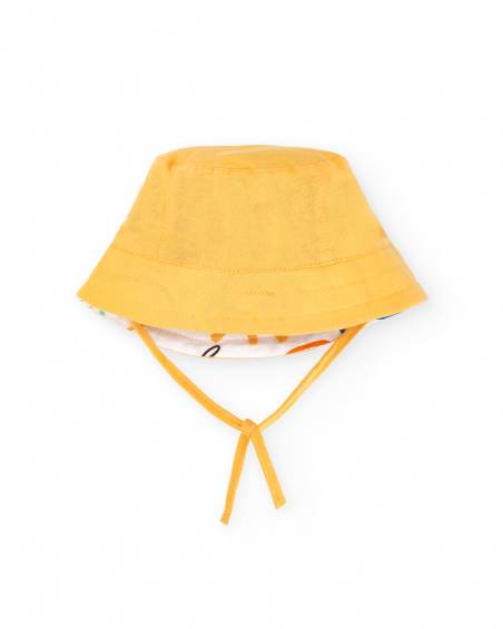 Chapéu reversível de malha laranja para menino Coleção Animal