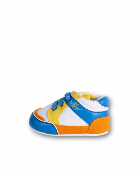 Sapatos de menino em sarja branca Coleção Animal Life