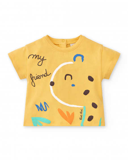 Conjunto de malha amarelo menino Coleção Animal Life
