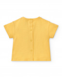 Conjunto de malha amarelo menino Coleção Animal Life