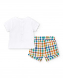 Conjunto de malha branca de menino Coleção Animal Life