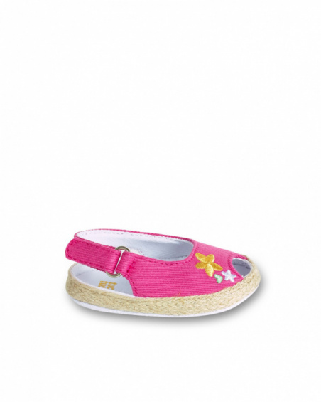 Sandálias de sarja rosa de menina Coleção Animal Life