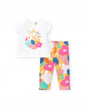 Conjunto de malha branca de menina Coleção Animal Life