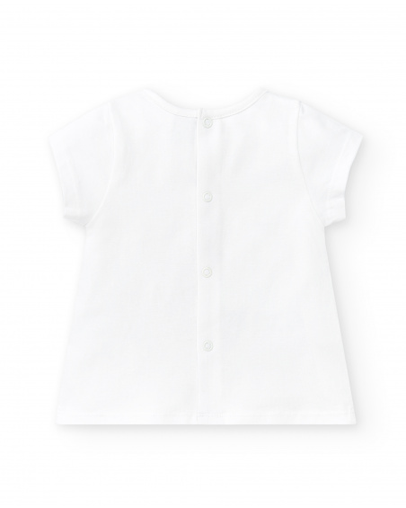 Conjunto de malha branca de menina Coleção Animal Life