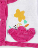 Casaco tricot branco de menina Coleção Animal Life