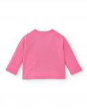 Casaco de malha rosa de menina Coleção Animal Life