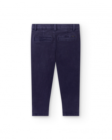 Calça de sarja azul marinho para menino Coleção Paradiso