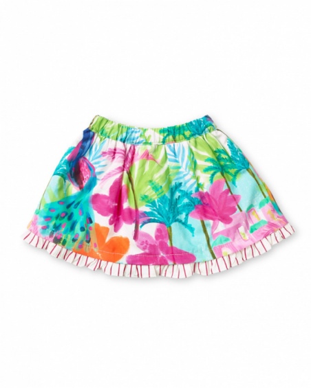 Saia de popelina branca de menina Coleção Paradiso