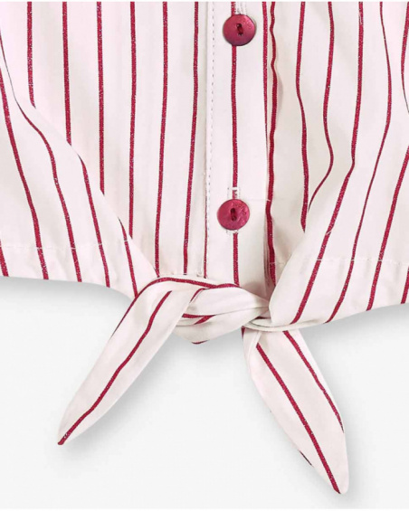 Blusa de popelina branca de menina Coleção Paradiso