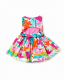 Vestido de popeline azul de menina Coleção Paradiso