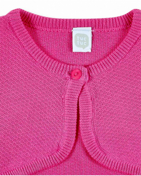 Casaco tricot fúcsia de menina Coleção Paradiso
