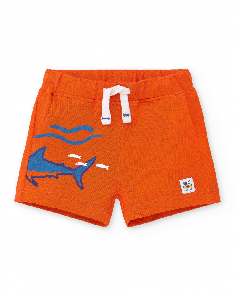 Bermudas de menino em malha vermelha Coleção Salty Air